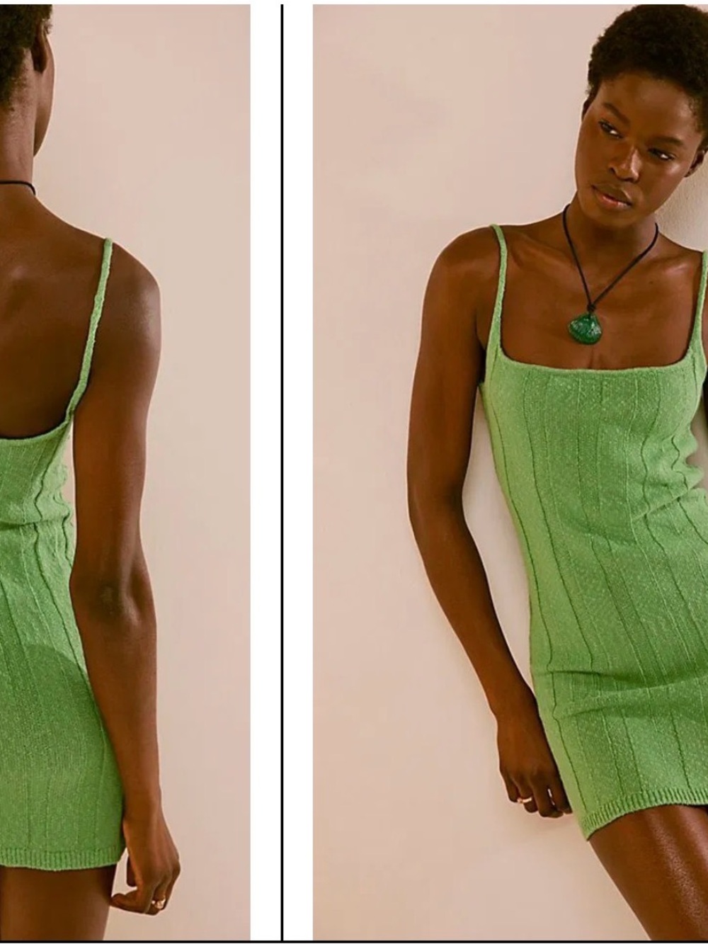 Free People Beach Green Knit Bodycon Dress